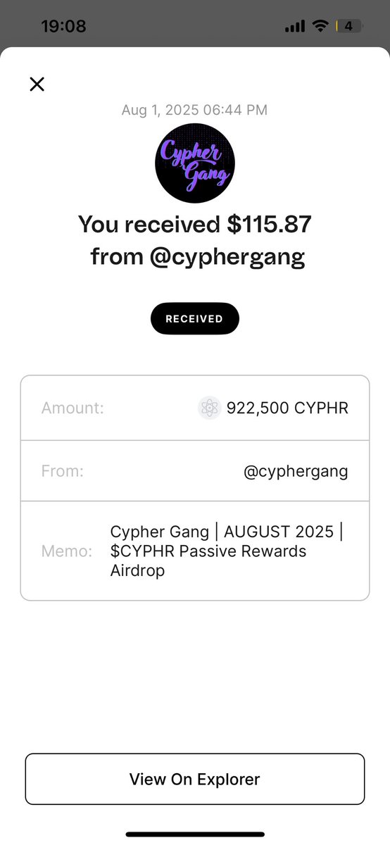 ⚛️ MoNo (@mm00584) on Twitter photo Holding <a href="/CypherGangNFT/">Cypher Gang NFT</a> NFTs gives you monthly rewards in $CYPHR.
Here’s my July allocatio - it speaks for itself. Holding <a href="/CypherGangNFT/">Cypher Gang NFT</a> NFTs gives you monthly rewards in $CYPHR.
Here’s my July allocatio - it speaks for itself.