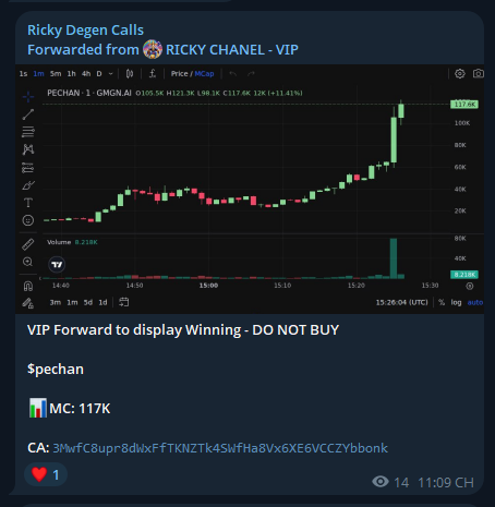 RickyDegen's tweet photo. I called $pechan at a 117K market cap. Its current ATH is 268K
FREE Call TELEGRAM - 2.2X
$pechan
3MwfC8upr8dWxFfTKNZTk4SWfHa8Vx6XE6VCCZYbbonk
Call From: https://t.co/mUif22LJQz
#SOL #MemeSol #Solana #Crypto #MemeCoin #MemeCoins #pechan https://t.co/7sbfQOMltM
