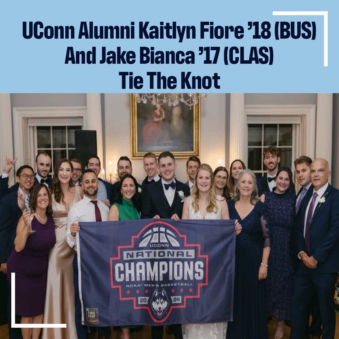 Congratulations to UConn alumni Kaitlyn Fiore ’18 (BUS) and Jake Bianca ’17 (CLAS) on officially tying the knot.