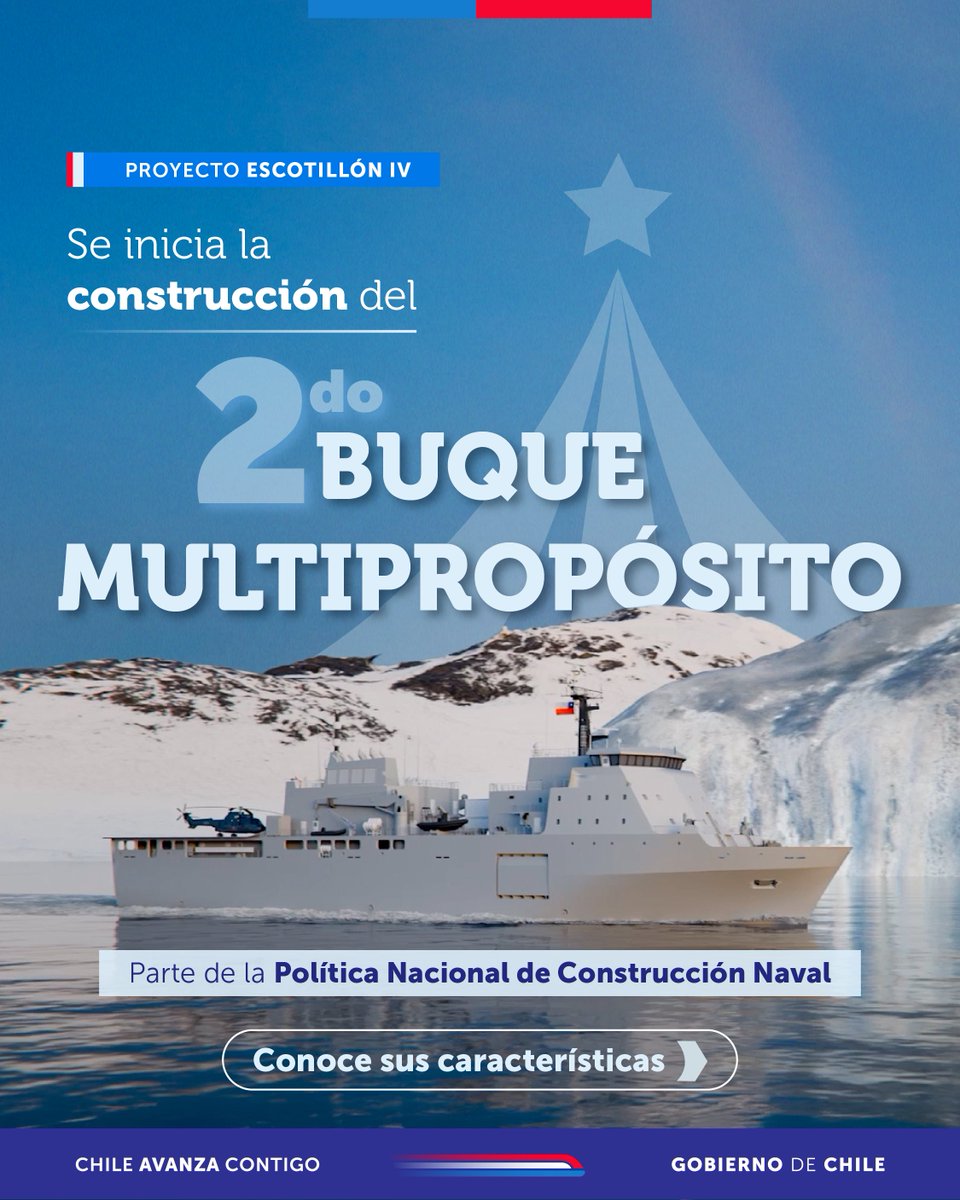 Con el corte de la primera plancha, comenzó hoy en ASMAR Talcahuano la construcción del segundo buque multipropósito 🛳️ del proyecto Escotillón IV ⚓