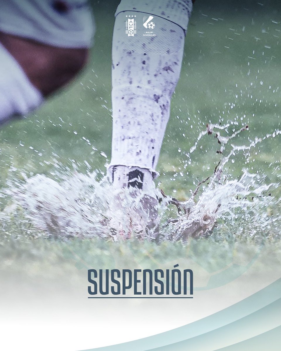 ⛈️ A raíz de las intensas lluvias, tormentas, y en virtud de preservar el estado de los campos de juego, la Mesa Ejecutiva Juvenil informa la suspensión de 𝘁𝗼𝗱𝗼𝘀 𝗹𝗼𝘀 𝗲𝗻𝗰𝘂𝗲𝗻𝘁𝗿𝗼𝘀 de Juveniles A y B (Copa de Oro y Plata).