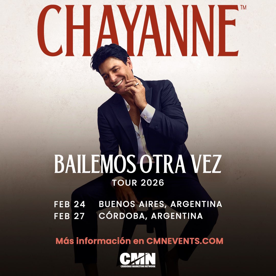 porquetendencia's tweet photo. "Chayanne":
Porque anunció sus presentaciones en Argentina para febrero del 2026 https://t.co/vaE4nnu6c8