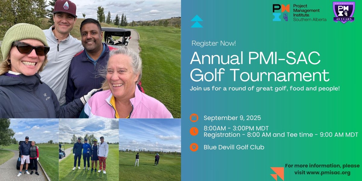 Something big is teeing off this September and you're invited. We’re bringing the PMI-SAC community together on the green for a full day of connection, and a little friendly competition. Sept. 9, 2025 | 8:00 AM – 3:00 PM | Blue Devil Golf Club, Calgary buff.ly/FW4W24z