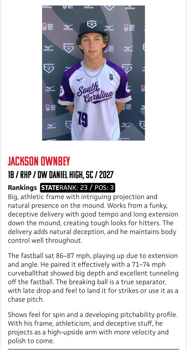 Jackson B. Ownbey (@jacksonownbey54) on Twitter photo 🔥Thanks for the post Future Games 2025 write up <a href="/PrepBaseball_SC/">Prep Baseball South Carolina</a>
Great/Fun week of ⚾️ I will never forget! #PBFG25 #TeamSC
<a href="/dwdbaseball/">D.W. Daniel High School Baseball</a>
<a href="/PayneDWDaniel/">Jarrod Payne</a>
<a href="/BanksFaulkner11/">Banks Faulkner</a>
<a href="/BlacksmithsBase/">Palmetto Blacksmiths Baseball</a>
<a href="/NCAABaseball/">NCAA Baseball</a>
<a href="/USABaseball/">USA Baseball</a>
<a href="/d1baseball/">D1Baseball</a>
<a href="/D1BaseballACC/">D1Baseball ACC</a>
<a href="/FlatgroundApp/">FLATGROUND Pitching</a>
#LittleOleSC 🔥Thanks for the post Future Games 2025 write up <a href="/PrepBaseball_SC/">Prep Baseball South Carolina</a>
Great/Fun week of ⚾️ I will never forget! #PBFG25 #TeamSC
<a href="/dwdbaseball/">D.W. Daniel High School Baseball</a>
<a href="/PayneDWDaniel/">Jarrod Payne</a>
<a href="/BanksFaulkner11/">Banks Faulkner</a>
<a href="/BlacksmithsBase/">Palmetto Blacksmiths Baseball</a>
<a href="/NCAABaseball/">NCAA Baseball</a>
<a href="/USABaseball/">USA Baseball</a>
<a href="/d1baseball/">D1Baseball</a>
<a href="/D1BaseballACC/">D1Baseball ACC</a>
<a href="/FlatgroundApp/">FLATGROUND Pitching</a>
#LittleOleSC