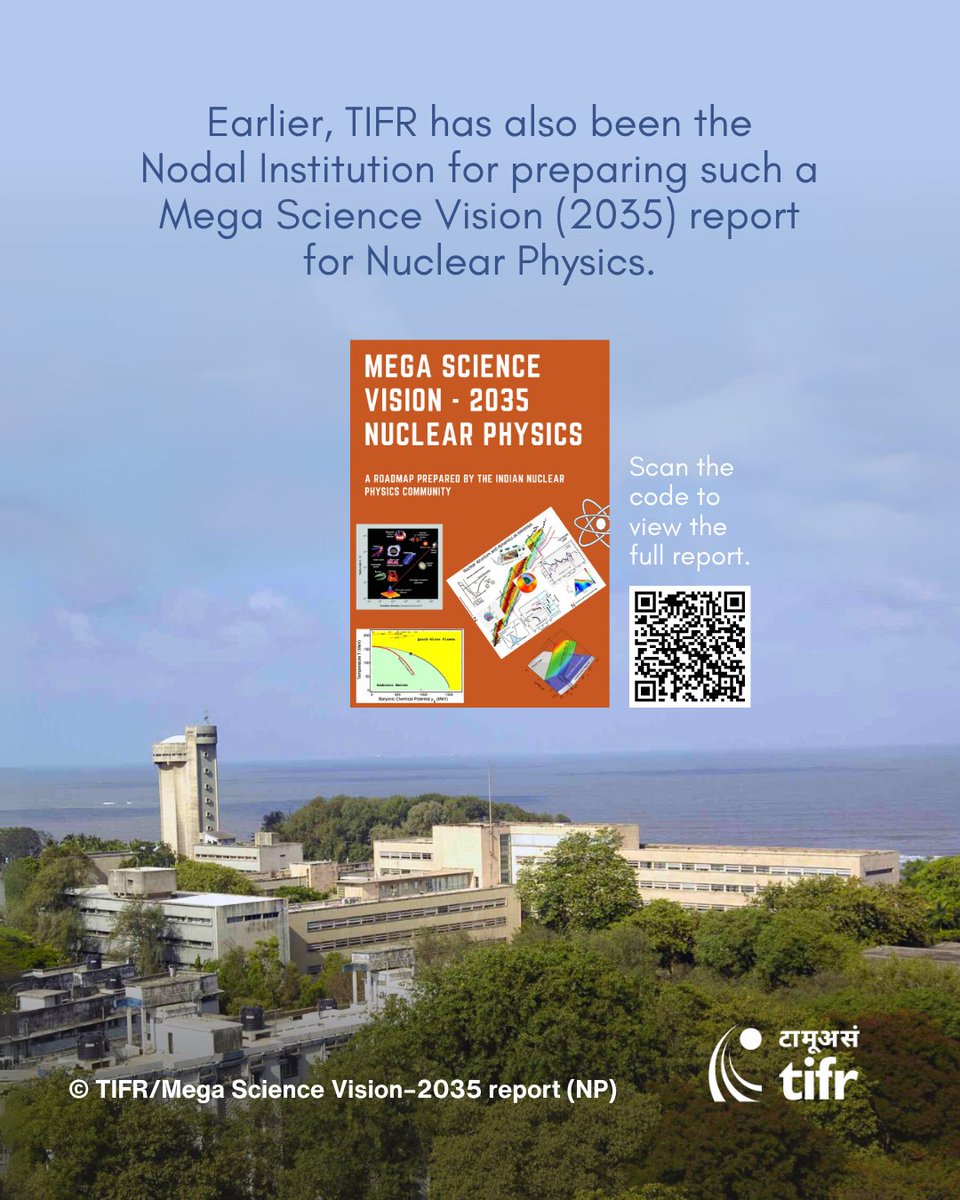 The Mega Science Vision–2035 report in High Energy Physics (HEP), with <a href="/TIFRScience/">Tata Institute of Fundamental Research</a> as the Nodal Scientific Institute, was released on 31 July 2025 by the Office of the Principal Scientific Advisor to the Government of India.

#MegaScienceVision2035 #HEP #HighEnergyPhysics