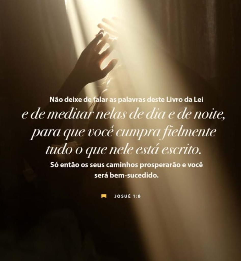 Fale sempre do que está escrito no Livro da Lei. Estude esse livro dia e noite e se esforce para viver de acordo com tudo o que está escrito nele. Se fizer isso, tudo lhe correrá bem, e você terá sucesso.
Josué 1:8