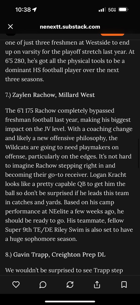 Thank you <a href="/NENextt/">NENextt</a> for the write up! <a href="/david_mcenaney/">David Mac</a> <a href="/MWWildcatFB/">Millard West Wildcat FB</a> <a href="/FDSNebraska/">Footdoctor JP⚡️™️</a>