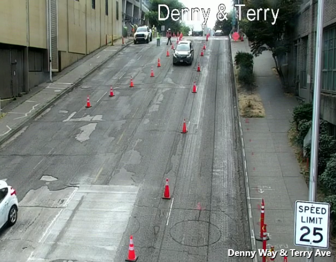 Дорожні роботи на Денні -Шлях між Terry Ave N &
