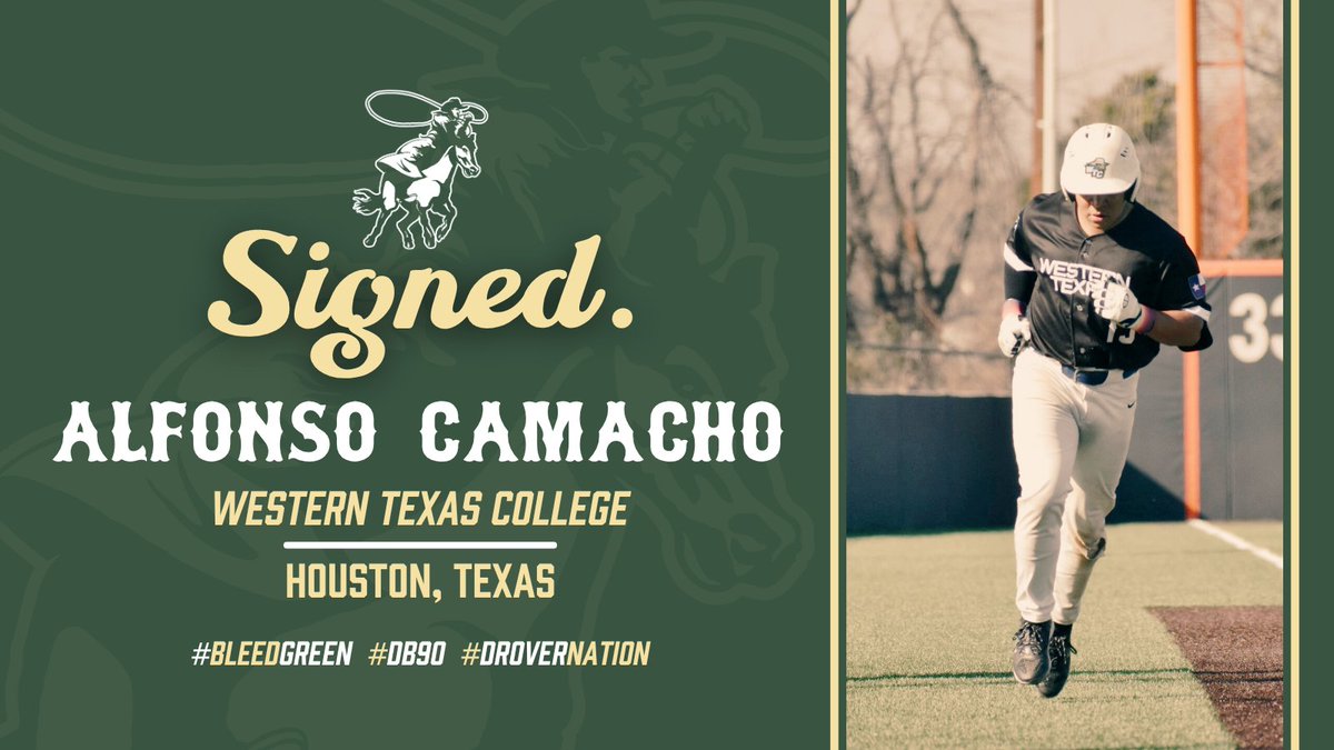 USAO Drover Baseball (@droverbaseball) on Twitter photo We're excited to officially welcome Infielder - Alfonso Camacho (Houston, TX) to the Drovers Family!
#DroverNation🏇 x #BleedGreen
<a href="/A_Camacho23/">Alfonso Camacho</a> | #DB90 We're excited to officially welcome Infielder - Alfonso Camacho (Houston, TX) to the Drovers Family!
#DroverNation🏇 x #BleedGreen
<a href="/A_Camacho23/">Alfonso Camacho</a> | #DB90