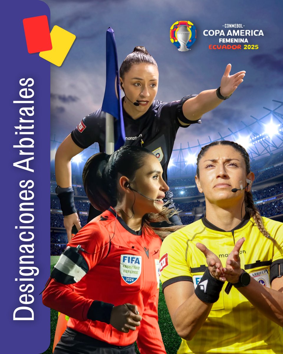 Árbitras chilenas designadas para la final de #CopaAméricaFemenina2025 
Detalles: instagram.com/p/DM0ZmRgxdyu/…