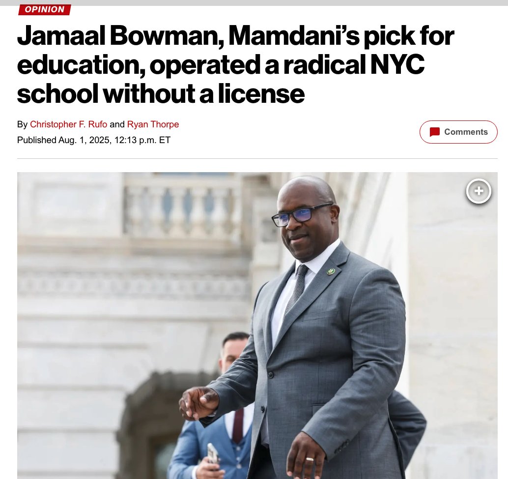 christopherrufo's tweet image. EXCLUSIVE: @Rk_Thorpe and I have discovered that Jamaal Bowman, the former principal who could become chancellor of New York City Schools under Zohran Mamdani, operated a public school without a license for almost two years—in flagrant violation of state law.