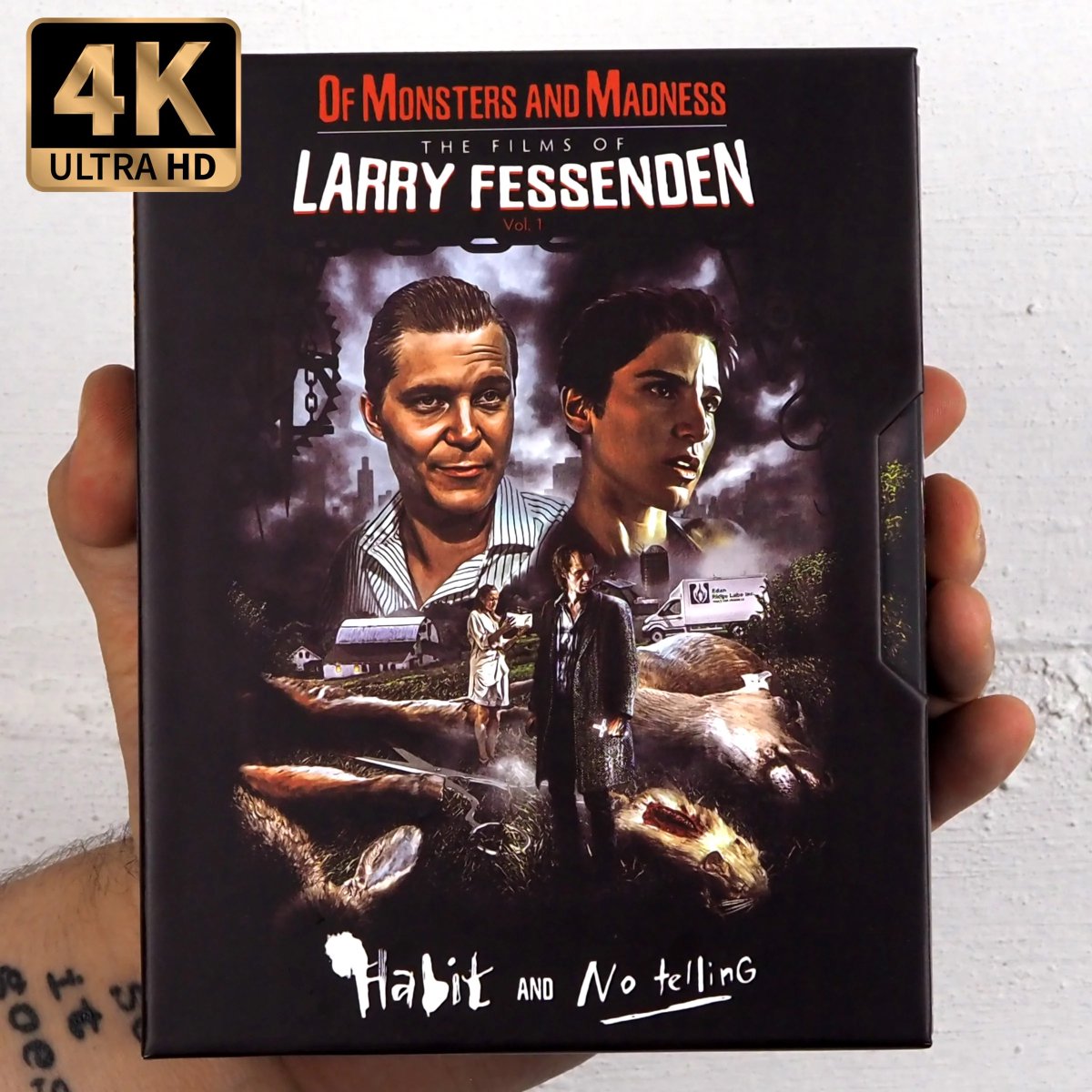 disc_connected's tweet photo. ***ANNOUNCEMENT***
Now available to order from @VinegarSyndrome and shipping at the end of this month on #4K in the US: The Films of #LarryFessenden Volume 1: #Habit and #NoTelling (1991/1996)!
For forty years, Glass Eye Pix and its founder, Larry Fessenden, have been leaving their bloody mark on independent genre filmmaking in America. To celebrate the fortieth anniversary of Glass Eye Pix, Vinegar Syndrome is proud to present brand new 4K restorations of Larry Fessenden’s shot-on-film features, starting at the beginning with NO TELLING (1991) and HABIT (1995).
NO TELLING
Lillian and Geoffrey (stage actors Miriam Healy-Louie and Stephen Ramsey) are a seemingly happy couple who relocate to the country so that Geoffrey can focus better on his work, which Lillian knows little about. As she begins to investigate what Geoffrey spends his days doing in their shed, she discovers a trail of medical experiments that she can’t explain. Eventually, their relationship begins to unravel, with both parties consumed by madness.
Larry Fessenden’s first feature-length film to be shot on film, NO TELLING, reimagines Mary Shelley’s immortal Frankenstein tale as an upstate chamber drama that gives way to something much more sinister. A prescient parable about man’s relationship with nature and the darkness inherent in us all, making it a potent precursor for the films that would follow in Fessenden’s career. Shot on location in upstate New York, entirely on Super 16mm film, NO TELLING is an essential entry in the canon of American independent horror cinema of the 1990s, now lovingly restored in 4K by Vinegar Syndrome in a director-approved presentation from its uncut original film elements.
HABIT
Recently single New Yorker Sam (Larry Fessenden) is mourning the loss of his father and navigating a lack of ambition while drowning his sorrows in alcohol. At a Halloween party, he meets Anna (Meredith Snaider), a beautiful and mysterious woman who, it turns out, is also a vampire. The two embark on a sexually fueled relationship that constantly feels on the precipice of boiling over into violence.
Written, directed, edited, and sound edited by Fessenden, who also took on the leading role, HABIT is a singular character study set in New York City in the mid-90s. Trading in canonical vampire lore while imbuing it with something much more frenetic and indicative of the film scene of New York in the 80s and 90s, Fessenden’s film is an exercise in style, shot entirely on 16mm by cinematographer Frankie DeMarco (Hedwig and the Angry Inch), who was nominated for an Independent Spirit Award for his work on the film alongside Fessenden for Best Director. Vinegar Syndrome proudly presents Larry Fessenden’s brooding tale of urban dread, newly scanned and restored 4K from its 16mm original negatives in a director-approved presentation.
directed by: Larry Fessenden
starring: Larry Fessenden, Meredith Snaider, Aaron Beall, Patricia Coleman, Heather Woodbury, Jesse Hartman, Miriam Healy-Louie, Stephen Ramsey, David Van Tieghem, Richard Topol
1991, 1996 / 205 min (combined) / 1.33:1 & 1.85:1 / English DTS-HD Master Audio 5.1
Additional info:
The slipcase and dual slipcover set includes:
40-page perfect-bound book featuring essays by Mallory Andrews, Justine Smith, and Isaac Feldberg
NO TELLING info & extras:
2-disc Set: 4K Ultra HD / Region A Blu-ray
4K UHD presented in Dolby Vision High-Dynamic-Range
Newly scanned & restored in 4K from its 16mm original negatives and a 35mm blowup interpositive
Brand new commentary track with co-writer / director Larry Fessenden, moderated by Justin Laliberty
Brand new commentary track with film writer Scout Tafoya
Archival commentary track with co-writer / director Larry Fessenden
"The Making of No Telling" (24 min) - an archival making-of featurette
Behind-the-scenes footage with an introduction by Larry Fessenden (27 min)
"White Trash" (9 min) - a short film from 1979, directed by Larry Fessenden
"The Early Work of Glass Eye Pix" - a sizzle reel with an introduction by Larry Fessenden (8 min)
Reversible sleeve artwork
English SDH subtitles
HABIT info & extras:
2-disc Set: 4K Ultra HD (High Bitrate UHD100) / Region A Blu-ray
4K UHD presented in Dolby Vision High-Dynamic-Range
Newly scanned & restored in 4K from its 16mm original camera negative
Brand new commentary track with writer / director Larry Fessenden, moderated by Justin Laliberty
Brand new group commentary track with writer / director Larry Fessenden, cinematographer Frank G. DeMarco, and producer / assistant director / sound recordist Dayton Taylor
Brand new commentary track with film historian Shelagh Rowan-Legg and culture writer Leila Taylor
Archival commentary track with writer / director Larry Fessenden
"Looking Back on Habit" (15 min) - an archival featurette from 2016
"Gothic Corners: Habit’s New York City" (4 min) - an archival featurette from 2015
"The Making of Habit" (24 min) - an archival making-of featurette
Brand new audio interview with lead actress Meredith Snaider (54 min)
Brand new audio interview with actress Heather Woodbury (25 min)
"Habit" (18 min) - a short film from 1982, directed by Larry Fessenden
Behind-the-scenes of the short film Habit (6 min)
Original video trailer
Reversible sleeve artwork
English SDH subtitles
https://t.co/waVSvdXHW6
#BluRay #PhysicalMedia #BluRays #BoutiqueBluRay #CultMovies #DiscConnected #VinegarSyndrome #GlassEyePix