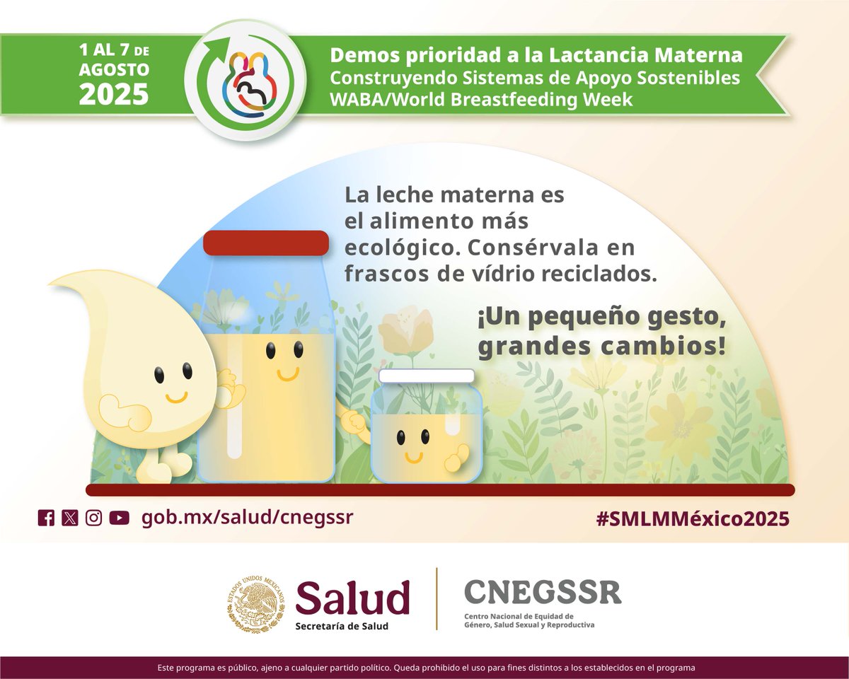 SaludSPPS's tweet photo. 🍼 Amamantar es más que alimentar: es invertir en salud, desarrollo y equidad desde el primer día.
En la #SemanaDeLaLactancia2025 recordamos que apoyar la lactancia es construir futuros esperanzadores.
🤱💡 #LactarEsInvertirEnElFuturo
#ComienzosSaludables #SaludMaternoInfantil https://t.co/AHy5KNancv