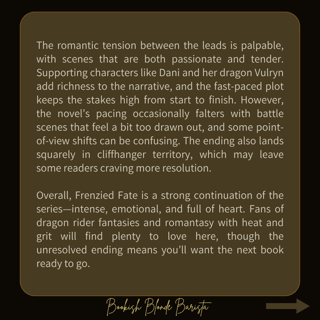 bookishbb's tweet image. 🔥 Just devoured Frenzied Fate by Rochelle Wilcox — dragons, magic, and forbidden love? YES PLEASE.
Book 2 in the Tales of the Vanir series takes everything up a notch.
Warning: cliffhanger incoming 🐉
#FrenziedFate #Romantasy #IndieAuthor #WhatToReadNext