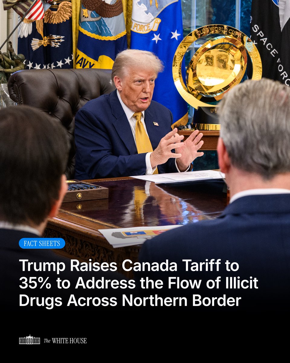 🚨 Canada’s inaction on drugs &amp; trafficking threatens America. President Trump is taking BOLD action to protect American lives &amp; national security. ⬇️