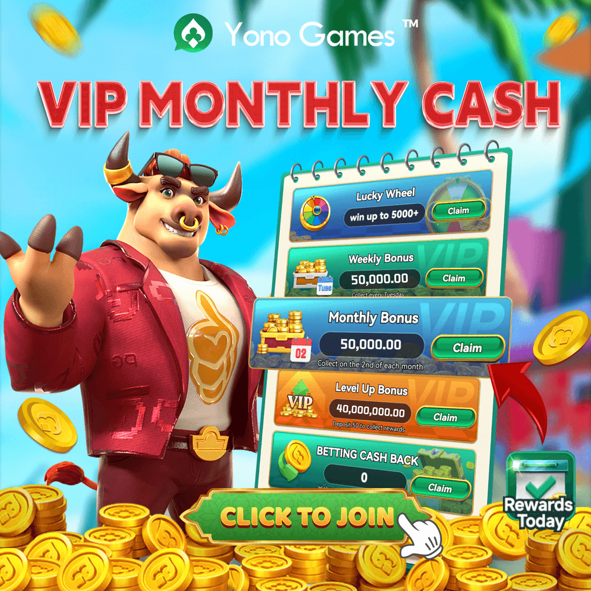 YonoGamesOff's tweet photo. NEVER FORGET TO LOGIN YOUR YONO GAMES ACCOUNT TOMORROW AND CLAIM

VIP MONTHLY CASH

TIME  JULY 2ND

SHARE THIS EVENT NEWS TO YOUR FRIENDS OR ANY SOCIAL MEDIA AND CLAIM THE FREE CASH TOGETHER

Yono Games,you only need one games App,play safe and win big.

https://t.co/KrlytvCCYH
https://t.co/1T24roEPtR

#yonogames #yonogame #uonogames #uonogame @YonoGamesOff