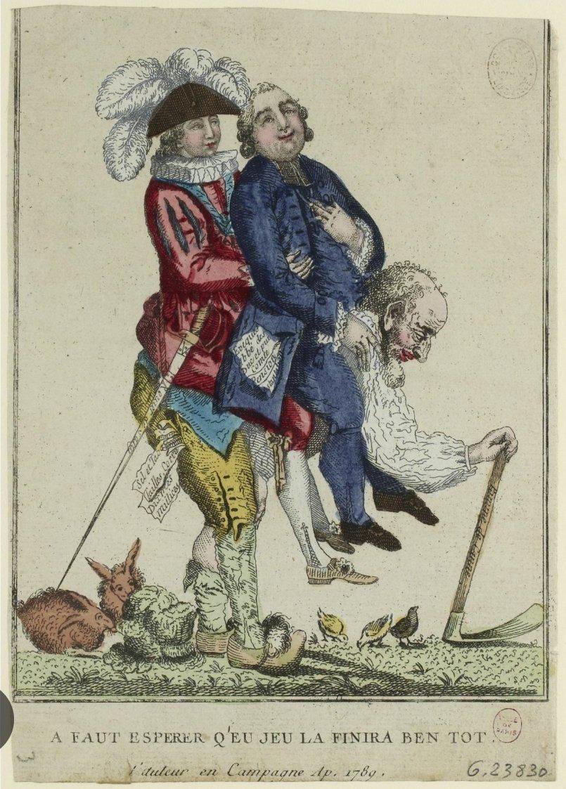 Rare image de Nicolas, le contribuable, avec sur son dos Elise Lucet de l'audiovisuel public, Thibaut Guilluy de France Travail, Rémy Rioux de l'Agence française du Trésor, et tous les autres.