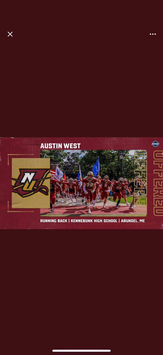Austin West (@austin06244569) on Twitter photo Blessed to receive my second d3 offer from Norwich University! Thank you <a href="/THEcoachRussell/">Bill Russell</a> for having me up on campus! Blessed to receive my second d3 offer from Norwich University! Thank you <a href="/THEcoachRussell/">Bill Russell</a> for having me up on campus!