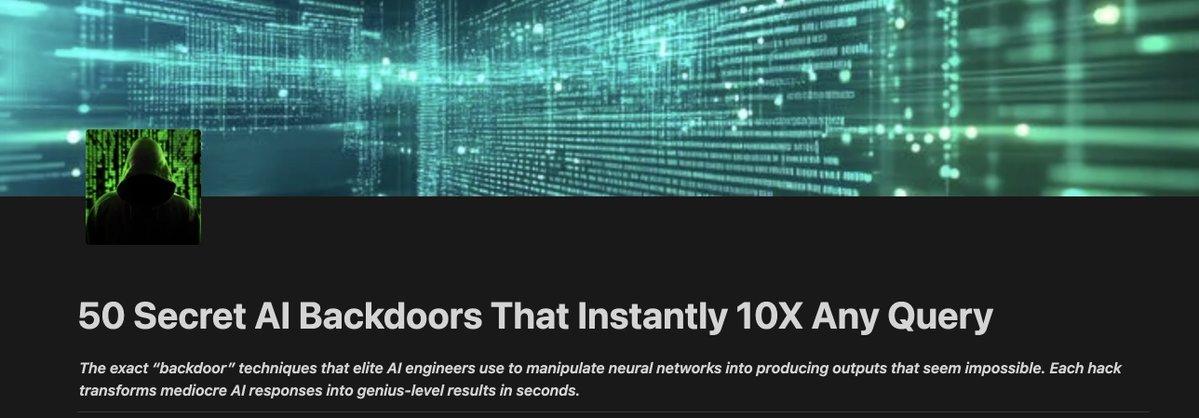 these secret AI manipulation techniques are valued at $50K+ by tech companies who guard them like nuclear codes

i probably shouldn't be giving this away for free...

while everyone else gets brain-dead chatgpt responses that sound like they were written by a depressed intern