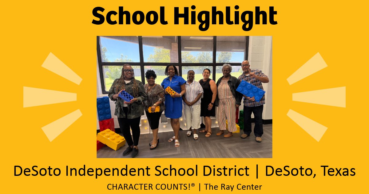 The Ray Center (@theraycenter) on Twitter photo Great work to DeSoto Independent School District preparing for the upcoming school year with a training hosted by The Ray Center staff- #CHARACTERCOUNTS!
📸: DeSoto Independent School District | DeSoto, TX | <a href="/MetricDManning/">Metric D. Manning</a>
#SixPillars #SchoolHighlight Great work to DeSoto Independent School District preparing for the upcoming school year with a training hosted by The Ray Center staff- #CHARACTERCOUNTS!
📸: DeSoto Independent School District | DeSoto, TX | <a href="/MetricDManning/">Metric D. Manning</a>
#SixPillars #SchoolHighlight