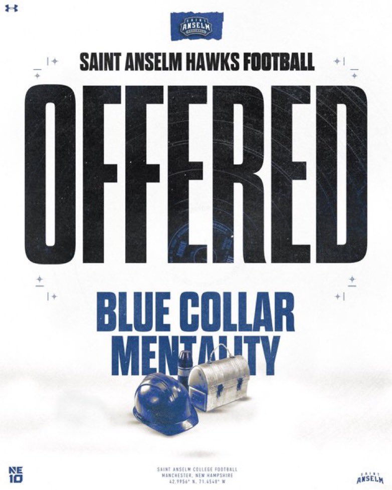 Cole Mosier (@colemosier55) on Twitter photo Blessed to receive and offer from <a href="/STAHawksFB/">Saint Anselm Football 🏈 #BCM</a>. Thank you to <a href="/CoachJoeAdam/">𝐉𝐨𝐞 𝐀𝐝𝐚𝐦 𝐇𝐁𝐂</a> and <a href="/Coach_GageHayes/">Coach Gage Hayes</a> for this amazing opportunity! #BCM
<a href="/TouchdownDons/">Loyola Blakefield Football</a>
<a href="/CoachRichHolzer/">Rich Holzer</a>
<a href="/NPCoachZim/">Donnie Zimmerman</a> Blessed to receive and offer from <a href="/STAHawksFB/">Saint Anselm Football 🏈 #BCM</a>. Thank you to <a href="/CoachJoeAdam/">𝐉𝐨𝐞 𝐀𝐝𝐚𝐦 𝐇𝐁𝐂</a> and <a href="/Coach_GageHayes/">Coach Gage Hayes</a> for this amazing opportunity! #BCM
<a href="/TouchdownDons/">Loyola Blakefield Football</a>
<a href="/CoachRichHolzer/">Rich Holzer</a>
<a href="/NPCoachZim/">Donnie Zimmerman</a>