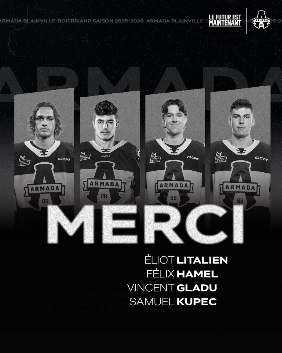 Merci les gars 🫶

Lit, Hammer, Gladz et Kups; on vous souhaite bonne chance avec votre nouvelle équipe!

#LeFuturEstMaintenant⚡️