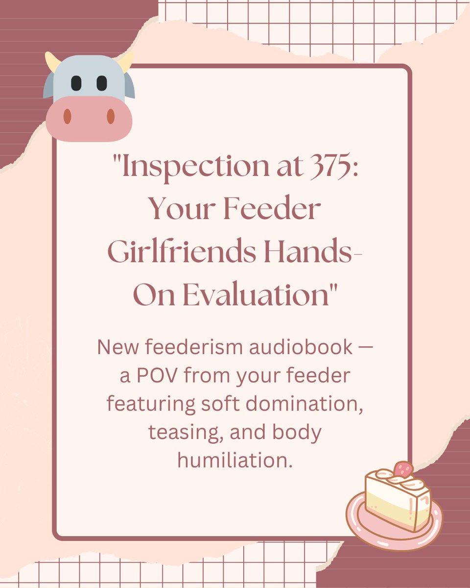 mimipodcasts's tweet photo. New feederism audiobook — a POV from your feeder featuring soft domination, teasing, and body humiliation.
#feederism #feedee #feeder #fat #fatbelly #fatbellygirl #feedeegirl #subbyboy https://t.co/ae5RrgvRXD