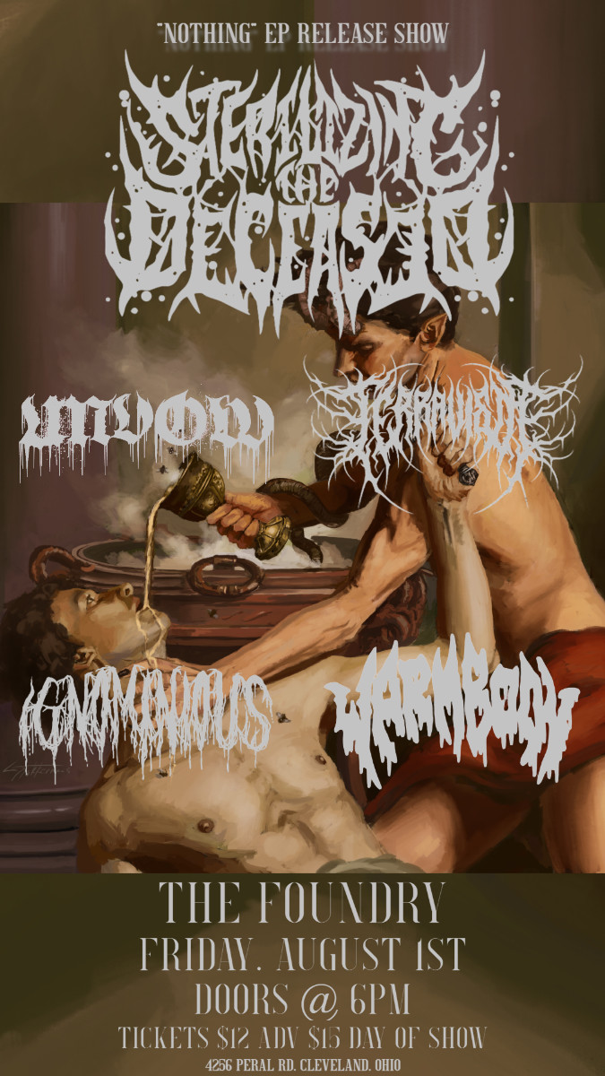 TONIGHT ☠️ The new EP sounds incredible. Come check it out live! 

Sterilizing The Deceased with UNVOW, Terra Vista, Ignominious and Warmbody. 

Doors @ 6P LFG! 👊