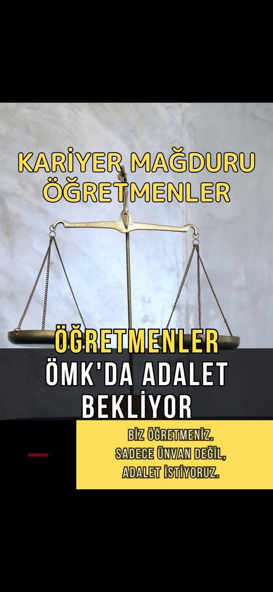 <a href="/nowhaber/">NOW HABER</a> <a href="/ozngndgdu/">Ozan Gündoğdu</a> Öğretmenlik Kanunu’nda kamu/devlet hizmet süresi de sayılmalı. Mağduruz, emeklerimiz yok sayılamaz!
#KariyerMağduruÖğretmenler #TopluSözleşme2025 #ÖMKMağdurları #ÖMKyıllarımızıgeriver
<a href="/Yusuf__Tekin/">Yusuf Tekin</a> <a href="/aliyalcin/">Ali Yalçın</a> <a href="/TBMMresmi/">TBMM</a> <a href="/TalipGeylan06/">Talip Geylan</a>
<a href="/MemurSenKonf/">Memur-Sen</a> <a href="/tcbestepe/">T.C. Cumhurbaşkanlığı</a>
<a href="/_cevdetyilmaz/">Cevdet Yılmaz</a>