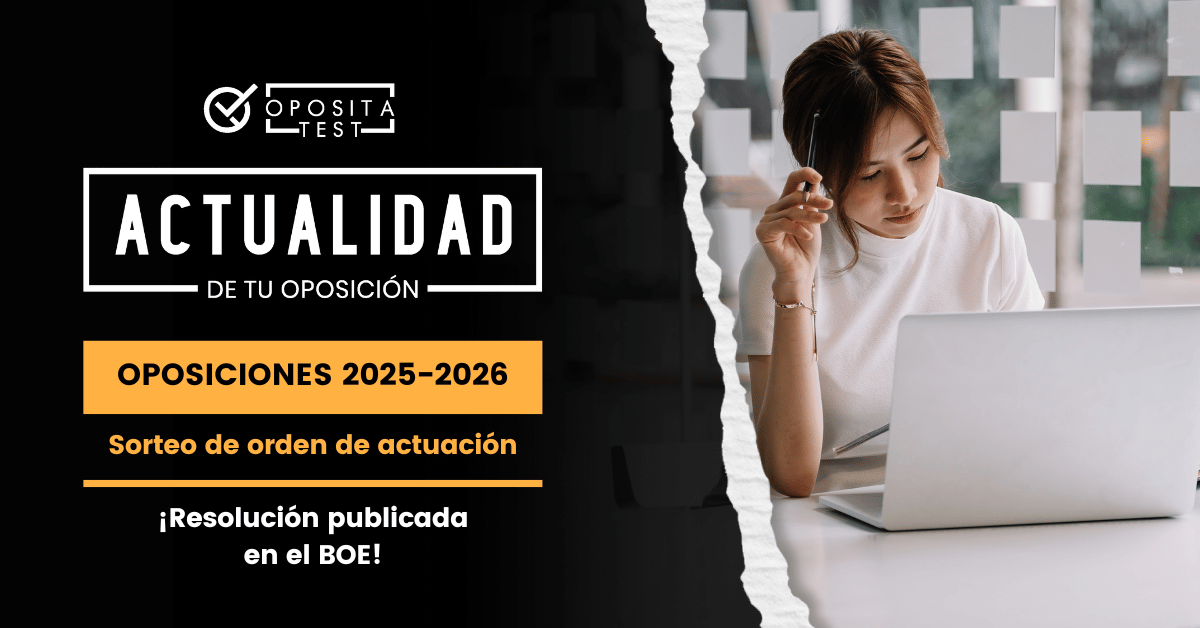 ⚠️ Sorteo de letra para el orden de actuación 🔠

¡Ya se ha publicado la Resolución en el BOE! 👉 opo.cl/cuU6D

‼️ Recordad: se trata de la letra "U"

👀 Os contamos cómo os afecta en nuestro blog ➡️ opo.cl/iuU6v