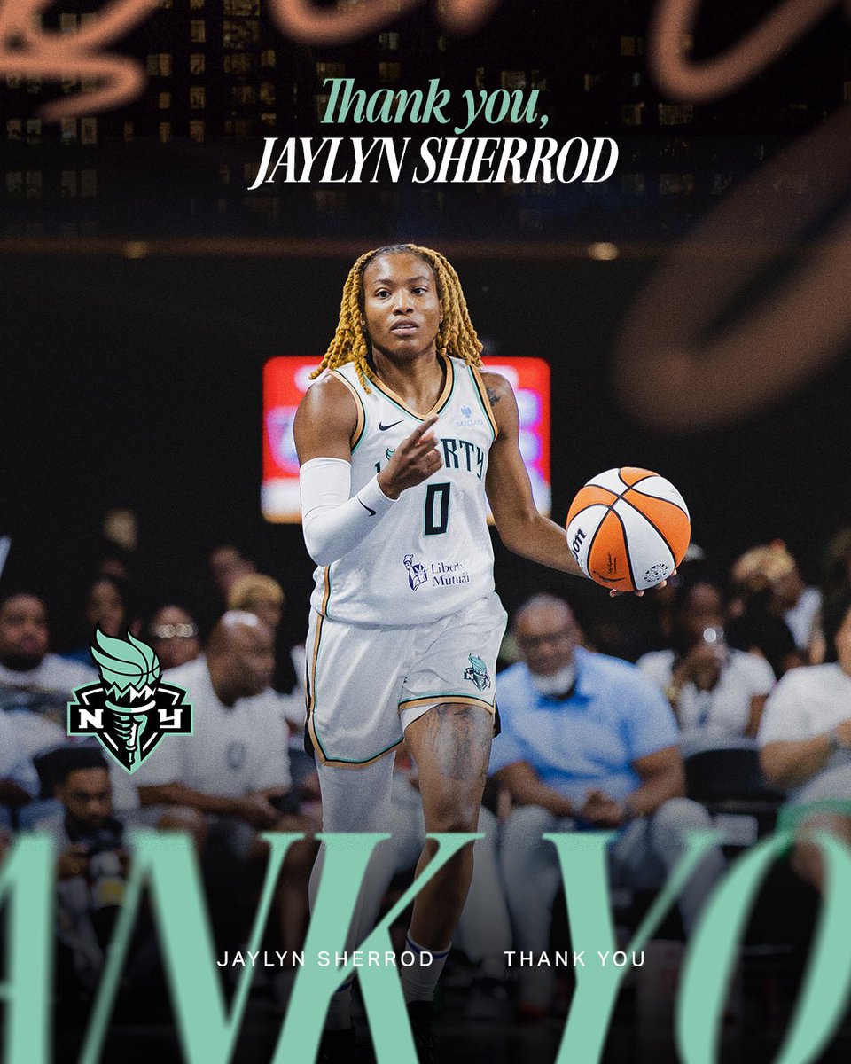 The NY Liberty has waived guard Jaylyn Sherrod, the team announced today. 

Jay, thank you for your grit, energy &amp; passion night in and night out.

Your legacy as a champion in NY is forever!🏆