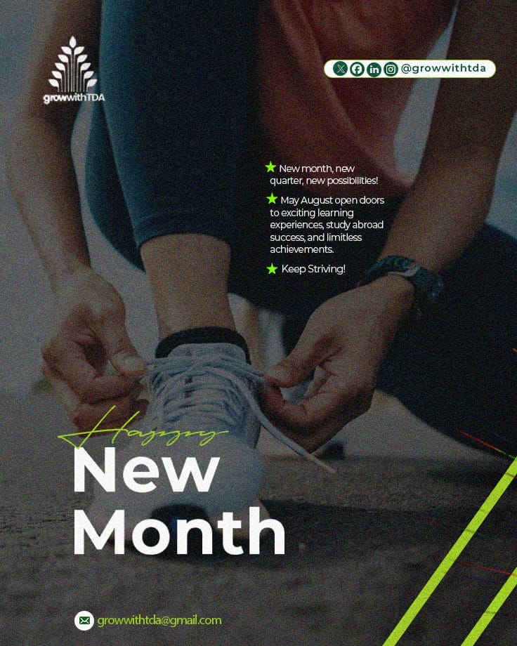 GrowWithTDA's tweet photo. Happy New Month, Dear Great Minds!

As we step into August, may this month bring you overflowing joy, peace, and happiness. 

May you navigate life's challenges with courage and excellence this month.

We're rooting for you as always! https://t.co/FkE7Y59LHo