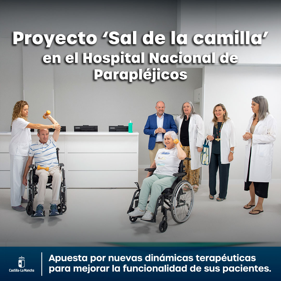 Gobierno de Castilla-La Mancha (@gobjccm) on Twitter photo El <a href="/HNParaplejicos/">H. N. Parapléjicos</a> refuerza su compromiso con la innovación terapéutica y la investigación en el ámbito de la lesión medular.
✅ Con el proyecto ‘Sal de la camilla’ y el incremento de la oferta de servicios de la Unidad de Vesículas Extracelulares.
ℹ️ castillalamancha.es/node/406187 El <a href="/HNParaplejicos/">H. N. Parapléjicos</a> refuerza su compromiso con la innovación terapéutica y la investigación en el ámbito de la lesión medular.
✅ Con el proyecto ‘Sal de la camilla’ y el incremento de la oferta de servicios de la Unidad de Vesículas Extracelulares.
ℹ️ castillalamancha.es/node/406187