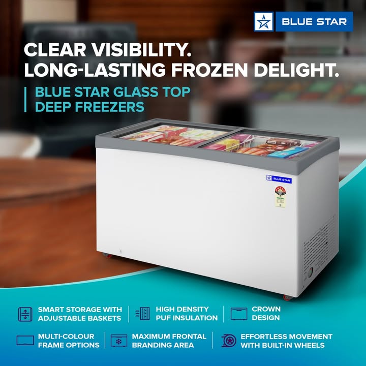 Designed to offer ample storage, clear visibility, and superior cooling, Blue Star Glass Top Deep Freezers are the perfect choice to store your favourite frozen delights.

Link:  zurl.co/E7u7p 

#DeepFreezer #GlassTopFreezer #SmartStorage #BlueStar