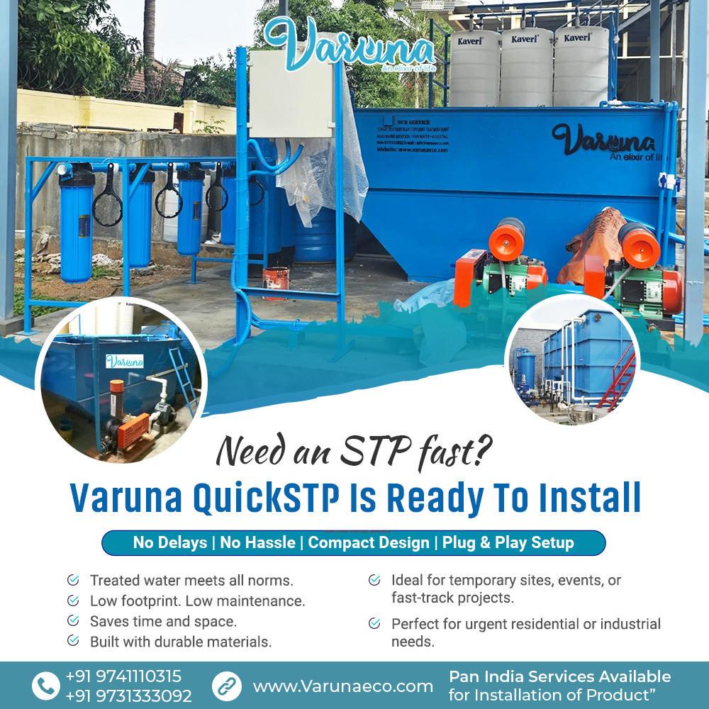 Varunaeco's tweet image. 💧 Need Clean Water, Fast?

Varuna QuickSTP – Ready-to-install, compact &amp;amp; hassle-free!
Just Plug, Play &amp;amp; Purify 🛠️

📞 +91 9741110315 | +91 9731333092
🌐 zurl.co/eGmox
.
.
.
#QuickSTP 
#WaterTreatment 
#PlugAndPlaySTP 
#VarunaEco