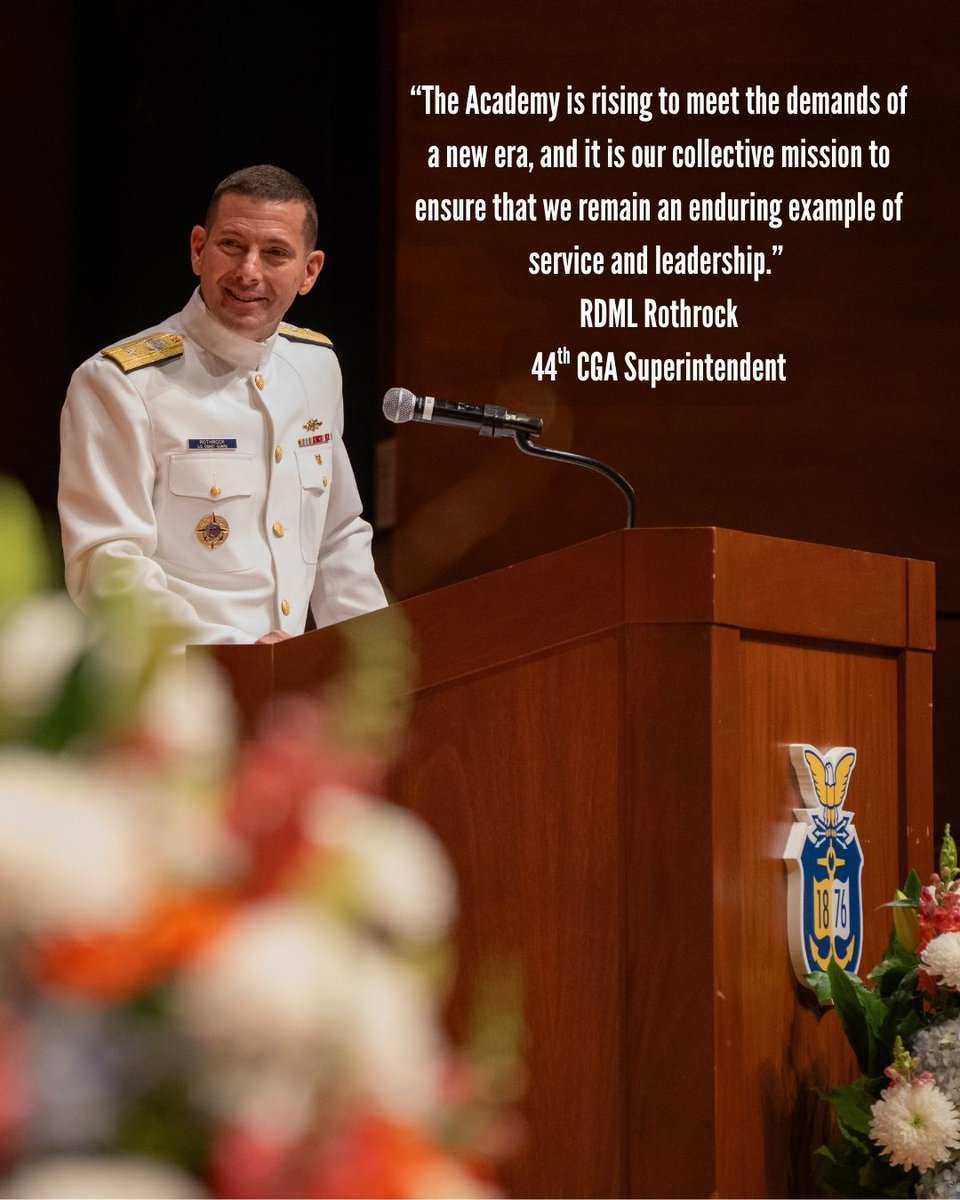 U.S. Coast Guard Academy (@uscgacademy) on Twitter photo 📣 Earlier this month, we welcomed RDML Gregory Rothrock as the 44th Superintendent of the U.S. Coast Guard Academy!
Welcome Aboard! ⚓🇺🇸
#USCGA #Leadership #SemperParatus 📣 Earlier this month, we welcomed RDML Gregory Rothrock as the 44th Superintendent of the U.S. Coast Guard Academy!
Welcome Aboard! ⚓🇺🇸
#USCGA #Leadership #SemperParatus