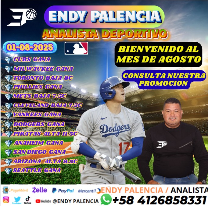 Buenos días señores con un solo pago te llevas el mes completo de agosto, interesados acá mi número Wa.me/+584126858331 #pronosticadordeportivo #mlbvenezuela #MLB #mlbpicks #parley