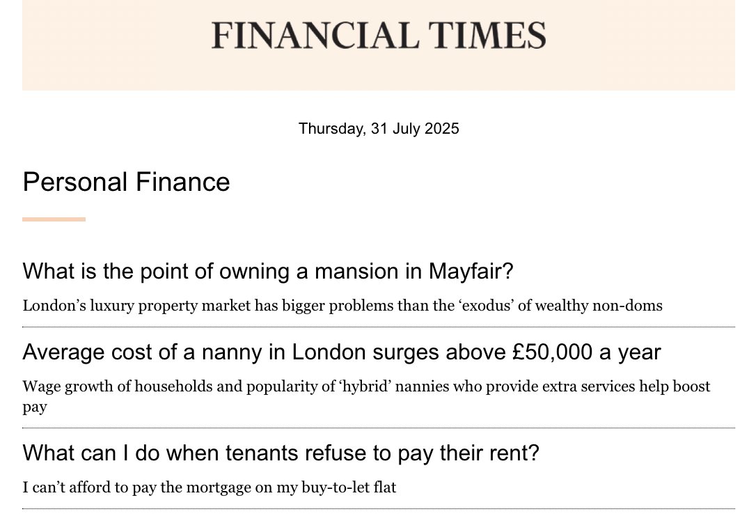 ah yes, the ever relatable "personal finance" section of the FT