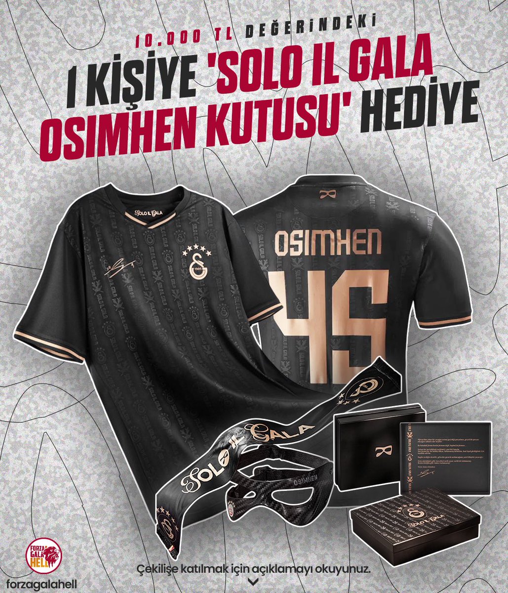 Beni takip edip yoruma “Solo İl Gala” yazan 1 kişiye Osimhen Kutusu hediye ediyorum. 

RT yapanlardan seçeceğim.