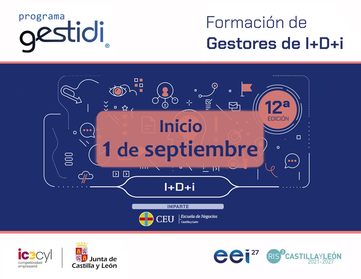 empresasjcyl's tweet photo. Terminamos semana... estrenamos mes... e iniciamos la cuenta atrás para el comienzo del la Edición XII del programa #GESTIDI 😉
LOADING... 🪫 🪫 🪫 🔋 🔋 🔋
#ICECYL #innovación #talento 💡 https://t.co/pa6luHsWiK