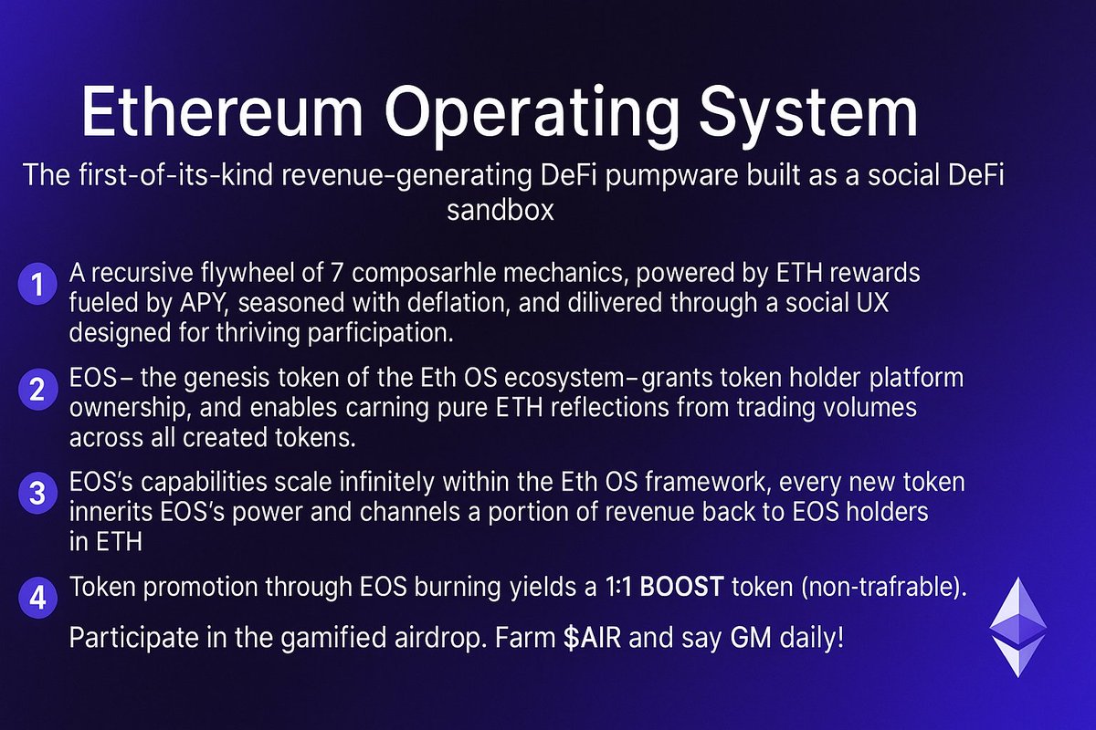 YeswReal's tweet photo. @Ethereum_OS
#Web3 #ethosvision #EthOS #Crypto #CryptoNews #cryptocurrency #Airdrops #Airdrop https://t.co/lkR8vpu9Cw