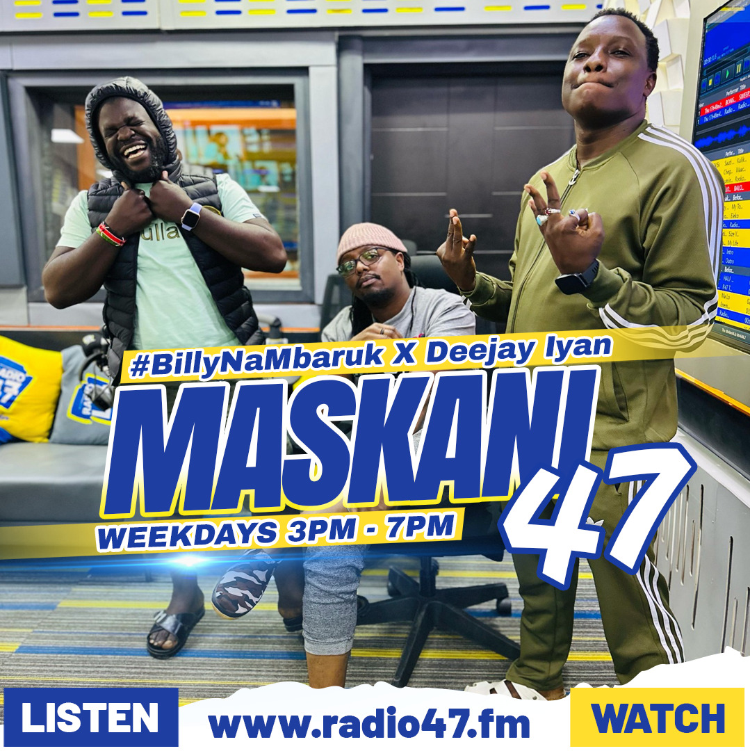 Radio 47 (@radio47_kenya) on Twitter photo It's a Fun Fridaaay🔥🔥🔥Karibu ndani ya Maskani 47 Fun Friday Edition ukiwa naye <a href="/BillyMiya/">Billy Miya</a>, <a href="/mbarukmwalimu/">Mbaruk Mwalimu</a> NA <a href="/DEEJAYIYAN254/">Mr Iyan.</a> umalize wiki in style ukikaribisha mwezi mpya na mbwembwe😎
Unategea ukiwa wapi?
#BillyNaMbaruk #HapaNdipo It's a Fun Fridaaay🔥🔥🔥Karibu ndani ya Maskani 47 Fun Friday Edition ukiwa naye <a href="/BillyMiya/">Billy Miya</a>, <a href="/mbarukmwalimu/">Mbaruk Mwalimu</a> NA <a href="/DEEJAYIYAN254/">Mr Iyan.</a> umalize wiki in style ukikaribisha mwezi mpya na mbwembwe😎
Unategea ukiwa wapi?
#BillyNaMbaruk #HapaNdipo