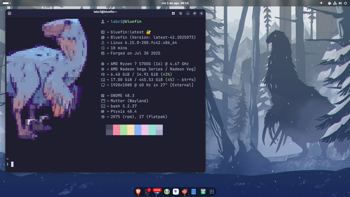 ValknutDoc's tweet photo. #viernesdeescritorio
Hoy toca para mí, la mejor distro para un usuario nuevo que es #projectbluefin la cual ha integrado #Bazaar la cual tiene 2 características interesantes:
#linux #BluefinOS #freesoftware #foss #gnome https://t.co/4Z7WALGWTN