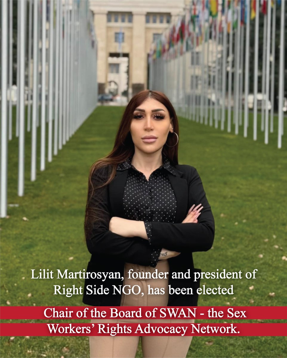 RightSideNgo's tweet image. Lilit Martirosyan, founder and president of Right Side Human Rights Defender NGO, has been elected Chair of the Board of SWAN – the Sex Workers’ Rights Advocacy Network.
rightsidengo.com/en/news-detail…