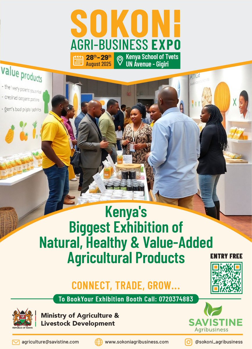 AnneLichuma's tweet photo. Showcase innovations to industry stakeholders
Register now
https://t.co/0R7ttU2ZXT
#SokoniExpo2025 https://t.co/yvM3ZIcwXV