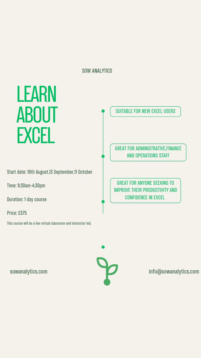 sowanalytics's tweet image. Learn about excel today to boost your career and productivity! Multiple start dates available.Visit website link or DM for more info