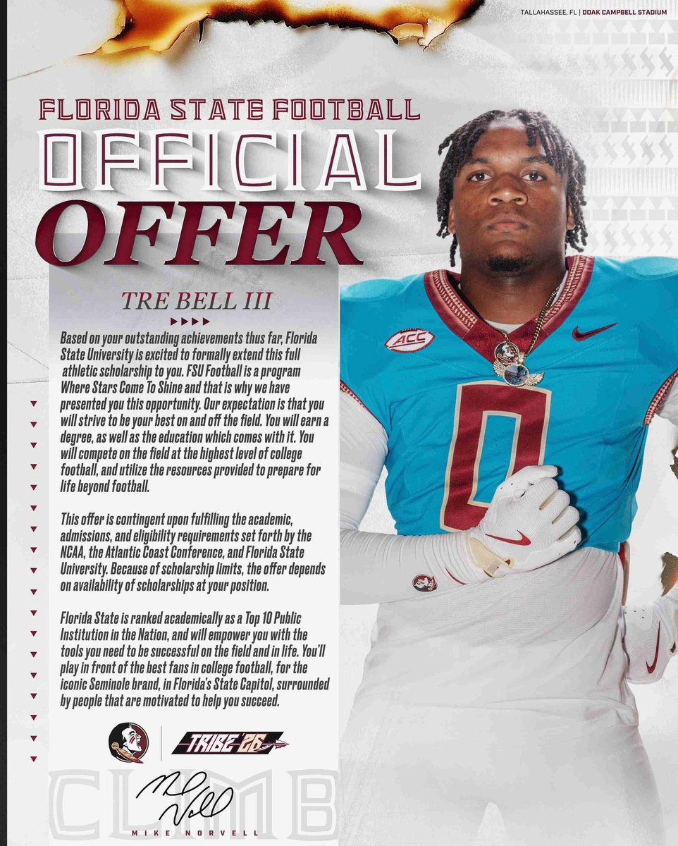 Our very first Power 4 D1 offer. 
2 camps, 6 visits, Consistent communication is key to building trust. Countless words of encouragement. And now we are here. Our official Scholarship offer!!!!!  But it only took ONE look to make it all happen. But God🙏🏾 <a href="/Trebelldatman0/">Darryl “Tre” Bell III</a>