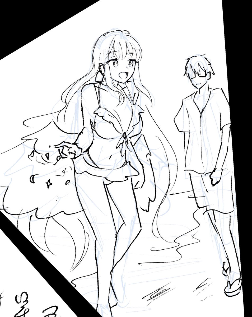 原稿の中に入れられそうだったので、水着ミカを描いたぞい！！