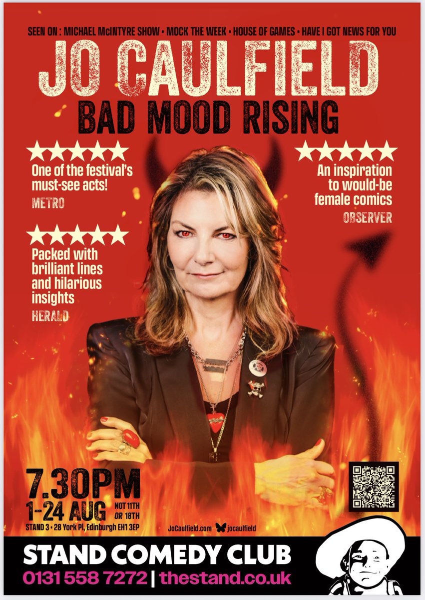 EDINBURGH FRINGE 2025

“BAD MOOD RISING” … 7.30pm

<a href="/StandComedyClub/">The Stand</a> 

1st to 24th August (not 11 or 18)

“A masterclass in balancing humour and anger. This is pure stand-up, delivered with nothing more than a microphone and a bad attitude.”

Tickets: edfringe.com/tickets/whats-…