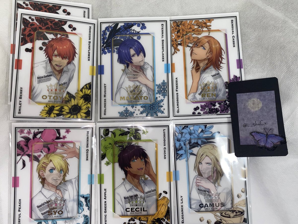 __shuCx's tweet photo. 【交換・譲渡】うたプリ GRAND SHOP　グラショ
Fragrance Pairing　FP ビジュカ

譲
音也2、真斗、レン、翔、セシル、カミュ

求
トキヤ、蘭丸＞定価
CCLビジュカとの異種交換も可能です。

池袋or都内手渡し
検索からもお気軽にお声掛けください。 https://t.co/mFr0Q8MCtv